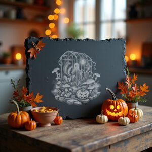 Halloween Laser Engraving File for Slate Cheese Board,