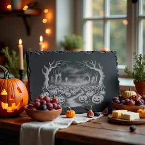 Halloween Laser Engraving File, Haunted Pumpkin Design for