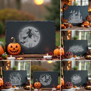 Halloween Laser Engraving File, Spooky Charcuterie Board, Slate