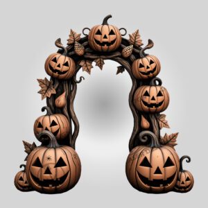 Halloween Pumpkin Archway 3D Illusion Laser Engraving File,