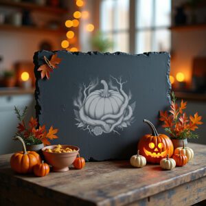Halloween Pumpkin Patch Laser Engraving File, Slate Cheese