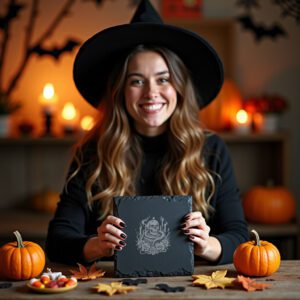 Halloween Skull Laser Engraving File for Slate Coaster,