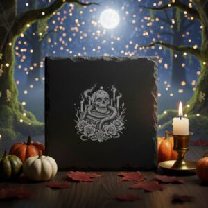 Halloween Skull Laser Engraving File for Slate Coaster,
