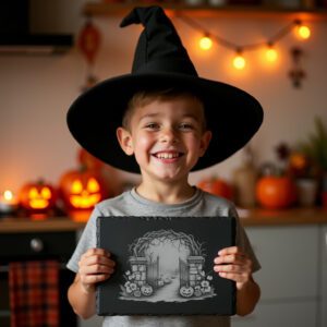 Halloween Slate Cheese Board, Graveyard Theme, Spooky Kitchen