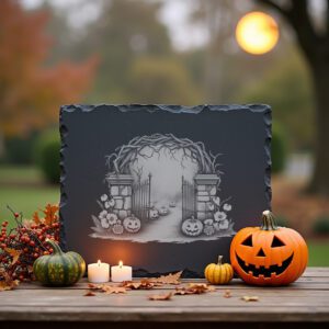 Halloween Slate Cheese Board, Graveyard Theme, Spooky Kitchen