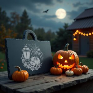 Halloween Spider Lantern Laser Engraving File for Slate