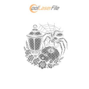 Halloween Spider Lantern Laser Engraving File for Slate