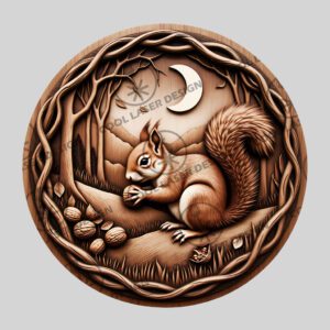 Halloween Squirrel 3D Illusion Laser Engraving File, Relief