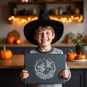 Halloween Witch Engraving File, Slate Cheese Board, Charcuterie