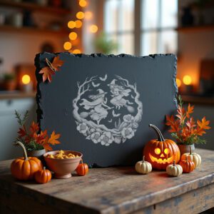 Halloween Witch Engraving File, Slate Cheese Board, Charcuterie