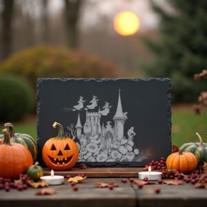 Halloween Witch Laser Engraving File for Slate Cheese