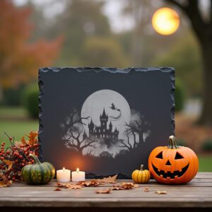 Halloween Witch Moon Engraving File, Slate Cheese Board,