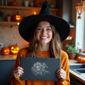 Haunted Halloween Cheese Board Masquerade Engraving File for