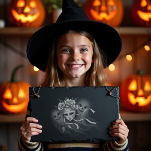 Haunted Halloween Cheese Board Masquerade Engraving File for