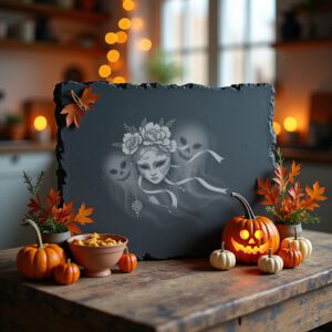 Haunted Halloween Cheese Board Masquerade Engraving File for