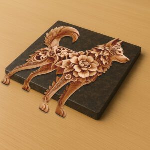 Husky 3D Illusion Dog Art, Laser Engraving File,