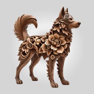 Husky 3D Illusion Dog Art, Laser Engraving File,