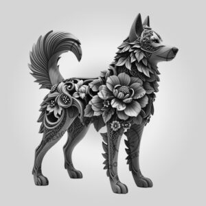 Husky 3D Illusion Dog Art, Laser Engraving File,