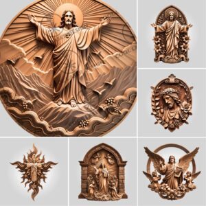Jesus 3D Illusion Laser Engraving Bundle, Religious Art