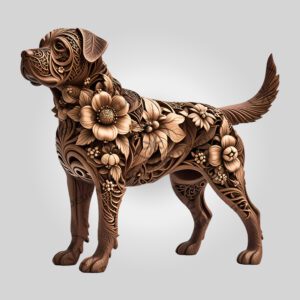 Rottweiler 3D Illusion Laser Engraving File, Dog Art