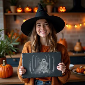 Spooky Slate Cheese Board, Custom Ghost Charcuterie Tray,