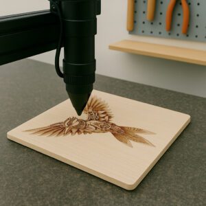 Steampunk Bird 3D Illusion Laser Engraving Design, Digital