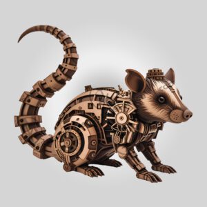Steampunk Rat 3D Illusion Laser File, Mechanical Animal