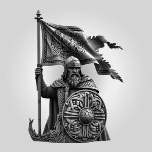 Viking 3D Illusion Laser Engraving File, Banner Design,
