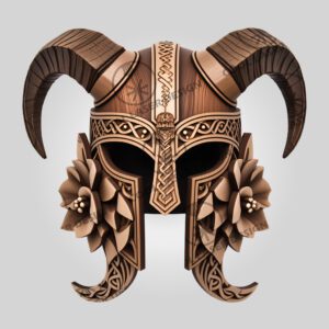 Viking Helmet 3D Illusion Laser Engraving, Norse Wall