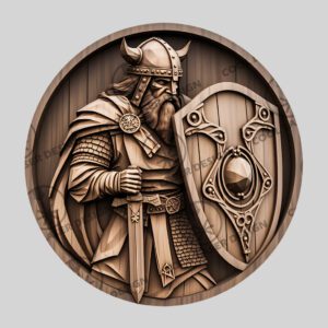 Viking Soldier 3D Illusion Laser Engraving File, Norse
