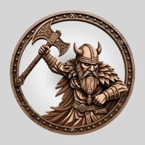 Viking Warrior 3D Illusion Laser Engraving File, Norse