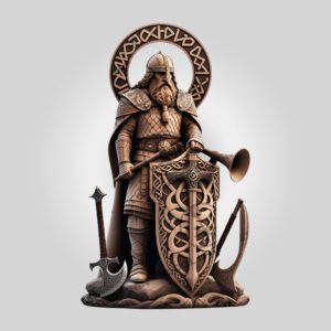 Viking Warrior 3D Illusion Laser Engraving File, Norse