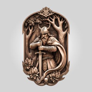 Viking Warrior 3D Illusion Laser Engraving File, Norse