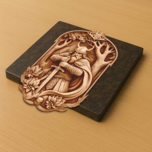 Viking Warrior 3D Illusion Laser Engraving File, Norse