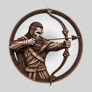 Viking Warrior 3D Illusion Laser Engraving File, Norse