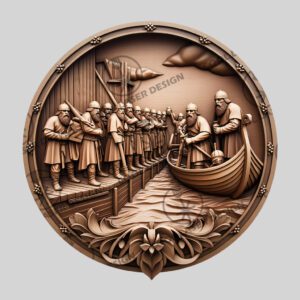 Viking Warriors 3D Laser Engraving Design File, Norse