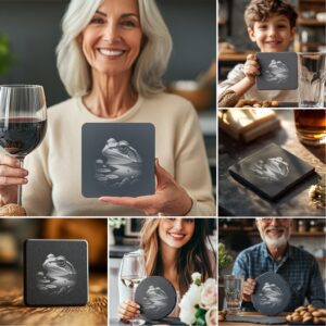 Wild Animal Double Exposure Bundle, Slate Coaster Engraving