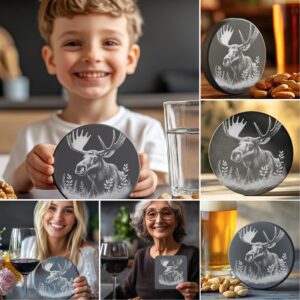 Wild Animals Coaster Laser Engraving Bundle, 6 Rustic