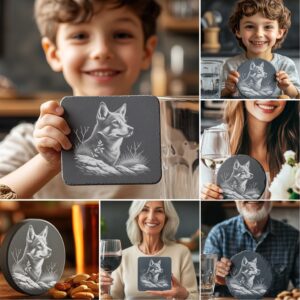 Wild Animals Coaster Laser Engraving Bundle, 6 Rustic