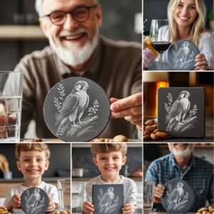 Wild Animals Coaster Laser Engraving Bundle, 6 Rustic