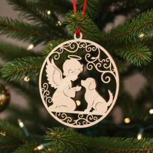 Angel Dog Ornament, Pet Memorial Keepsake, Christmas Remembrance