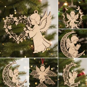 Angel Ornament Bundle, Christmas Laser Files, Baby Memorial