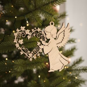Angel Ornament Bundle, Christmas Laser Files, Baby Memorial