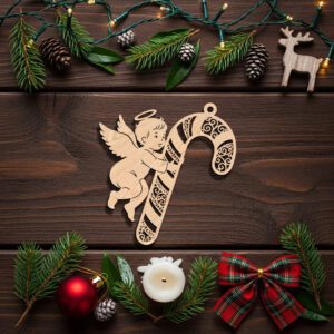 Angel Ornament Christmas Laser File, Angel with Candy