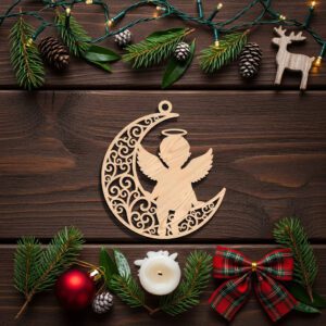Angel Ornament Christmas Laser File, Celestial Angel on