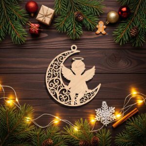 Angel Ornament Christmas Laser File, Celestial Angel on
