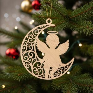 Angel Ornament Christmas Laser File, Celestial Angel on