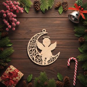 Angel Ornament Christmas Laser File, Celestial Angel on