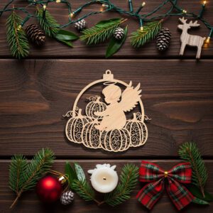 Angel Ornament Christmas Laser File, Pumpkin Silhouette Design