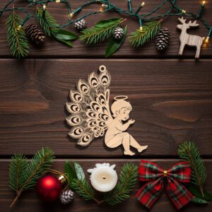 Angel Ornament Digital File, Cherub Silhouette Holiday Decor,